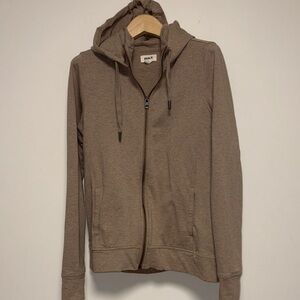 Pact taupe cotton zip up hoodie sz s small worn once